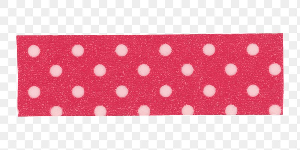 Pink dot png washi tape clipart, cute patterned with transparent background