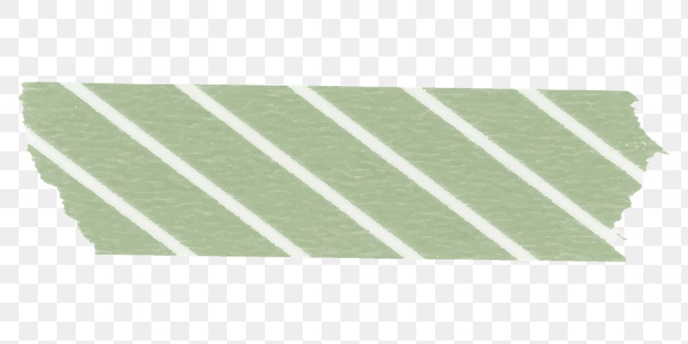 Stripe washi tape png clipart, green pattern on transparent background