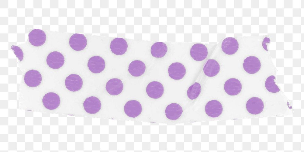 Cute washi tape png clipart, purple polka dot pattern on transparent background