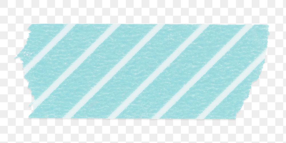 Stripe washi tape png clipart, blue pattern on transparent background