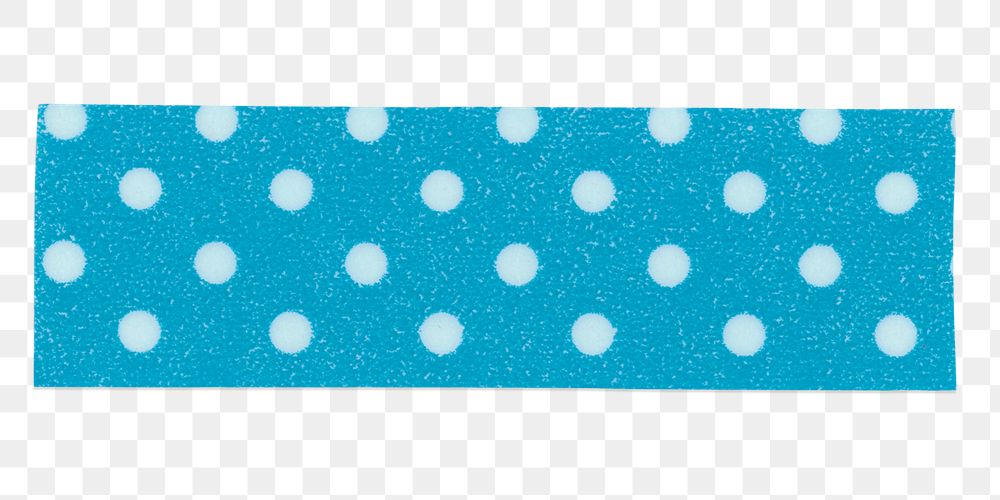 Polka dot png washi tape clipart, blue pattern on transparent background