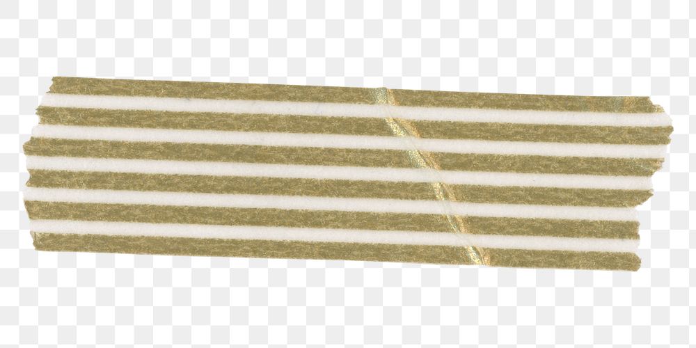 Brown washi tape png sticker, striped pattern on transparent background