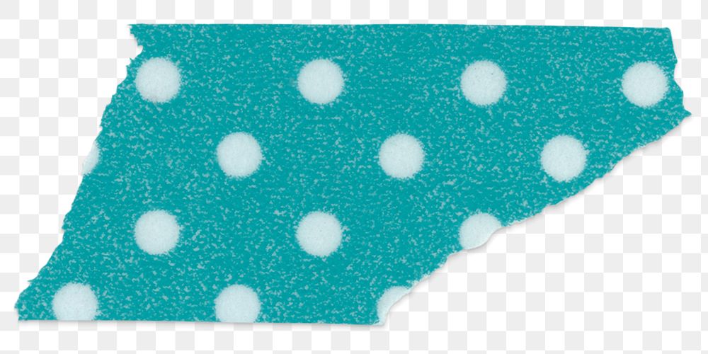 Teal dot png washi tape clipart, cute patterned with transparent background