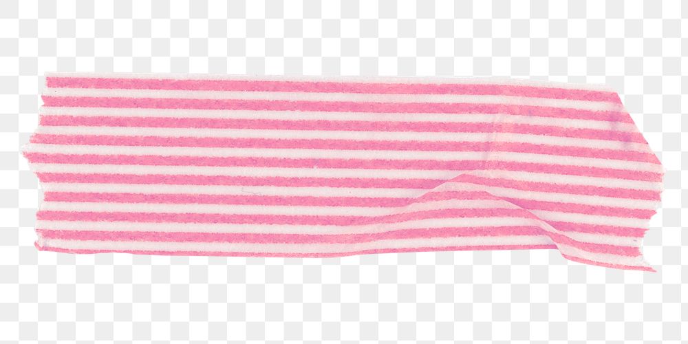 Stripe washi tape png clipart, pink pattern on transparent background