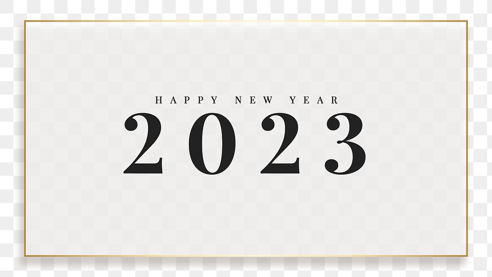2023 happy new year frame png marble background