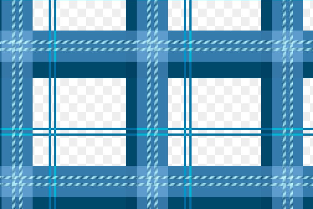 Plaid pattern png background, blue tartan, traditional transparent design