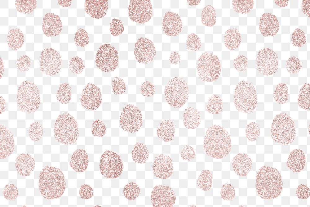 Rose gold png pattern, polka dots, transparent background
