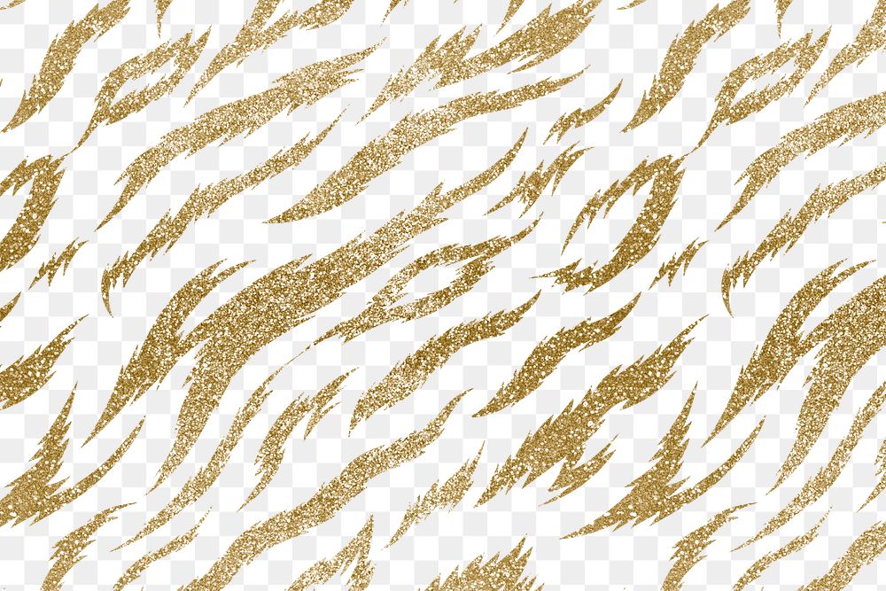 Gold png pattern, tiger, transparent background