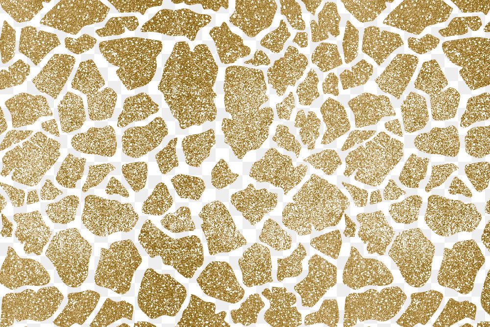 Gold png pattern, giraffe, transparent background