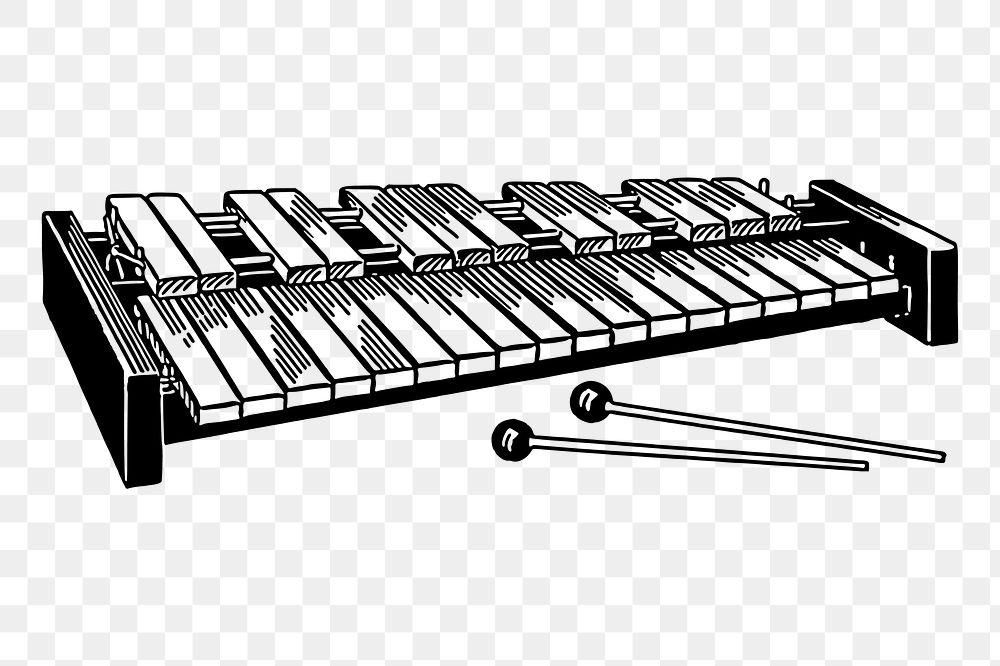Xylophone png sticker, musical instrument illustration, transparent background. Free public domain CC0 image.