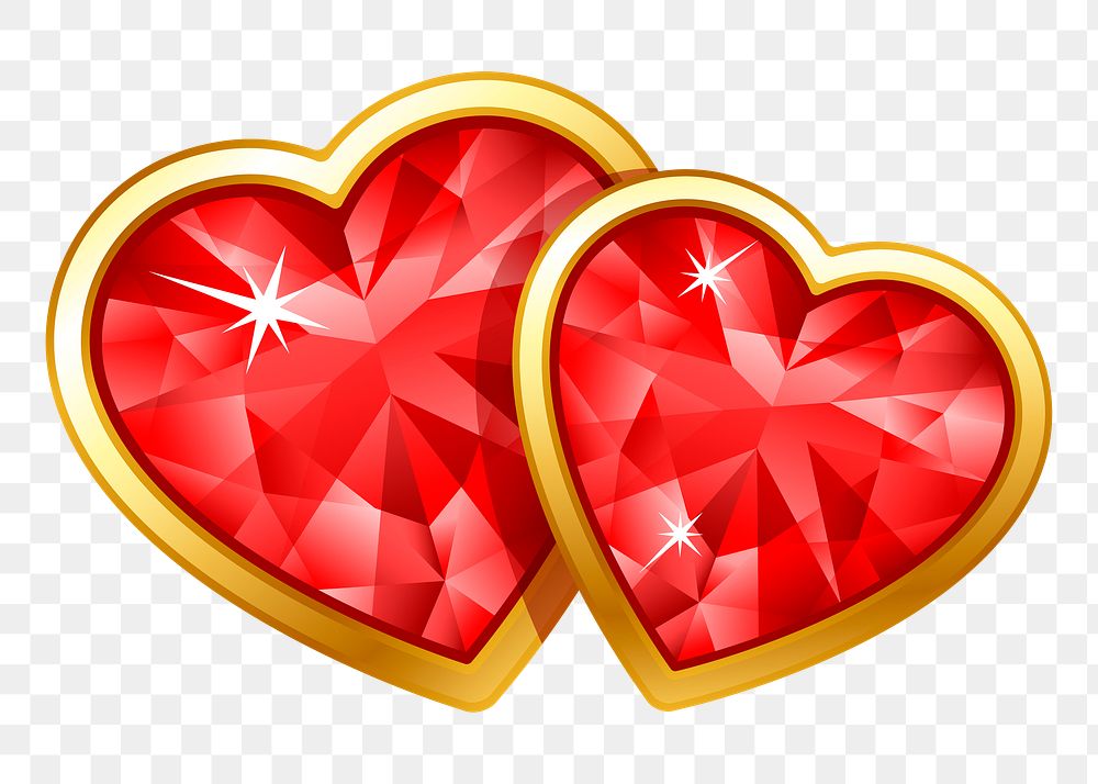 Red diamond png heart sticker, Valentine's celebration illustration, transparent background. Free public domain CC0 image.