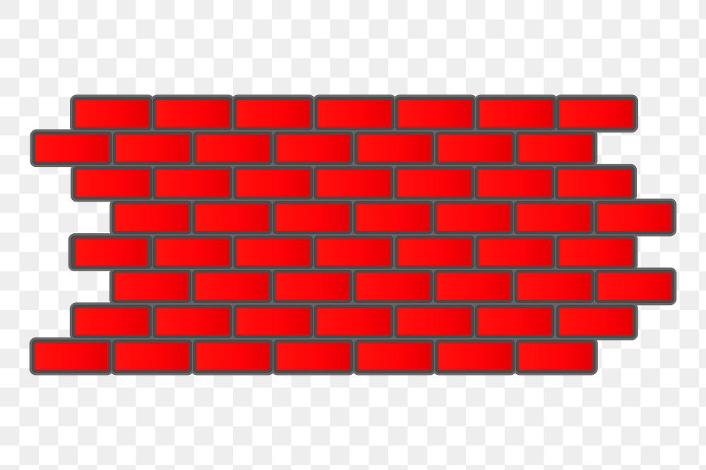 Brick wall png sticker, red illustration, transparent background. Free public domain CC0 image.