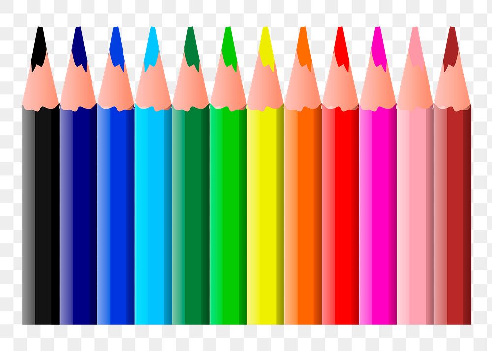 Color pencils png sticker, stationery illustration, transparent background. Free public domain CC0 image.