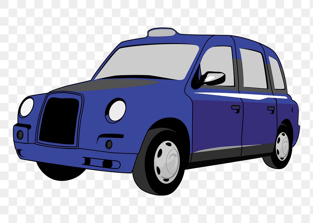 Taxi cab png sticker, vehicle illustration, transparent background. Free public domain CC0 image.