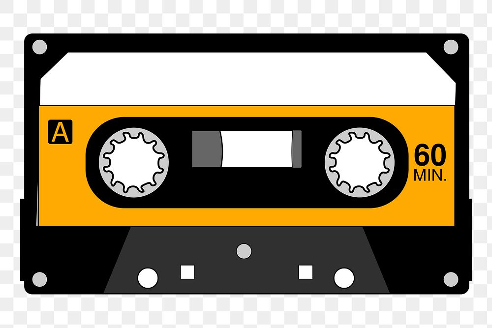 Cassette png sticker, entertainment illustration, transparent background. Free public domain CC0 image.