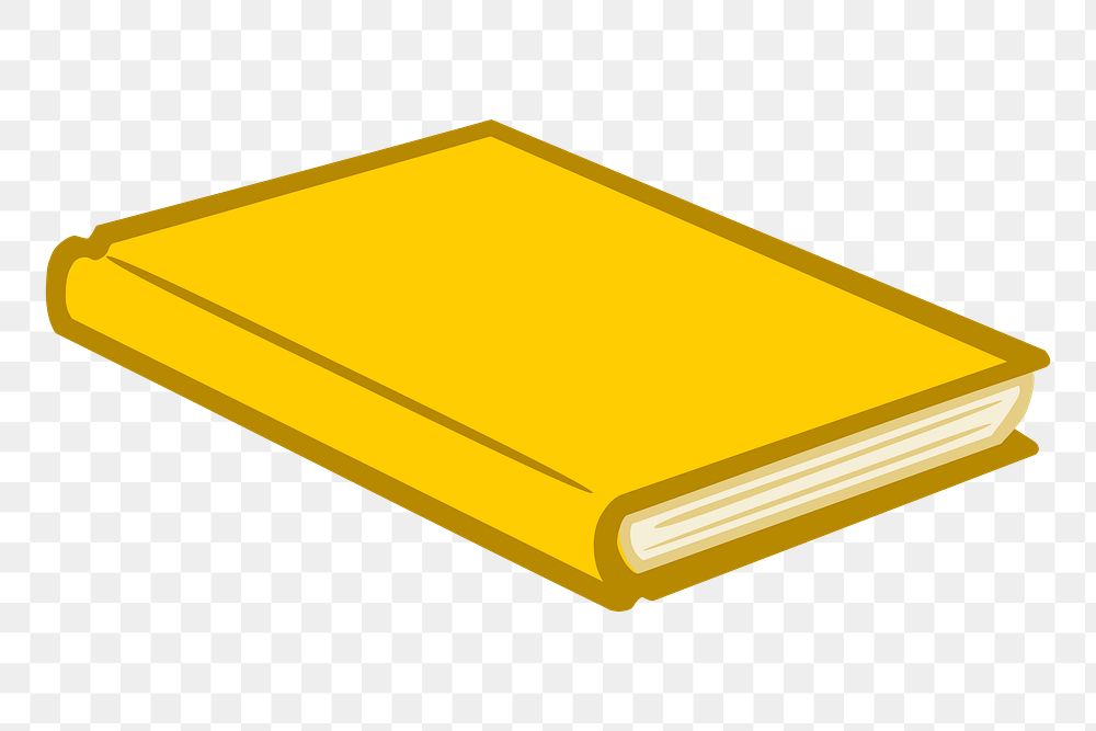 Yellow book png sticker, stationery illustration, transparent background. Free public domain CC0 image.