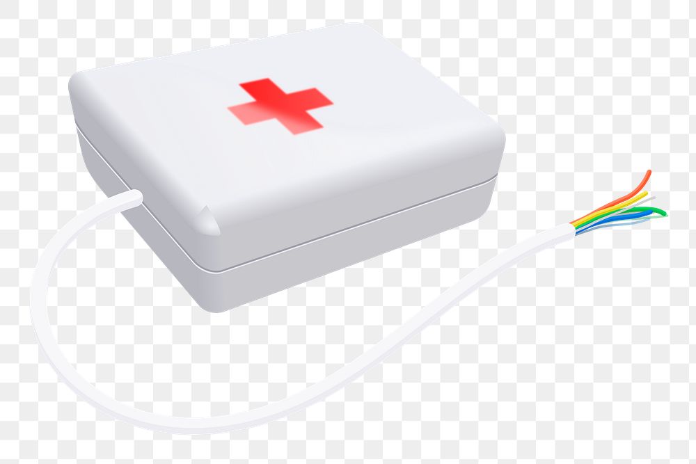PNG computer first aid box sticker, system maintenance illustration, transparent background. Free public domain CC0 image.