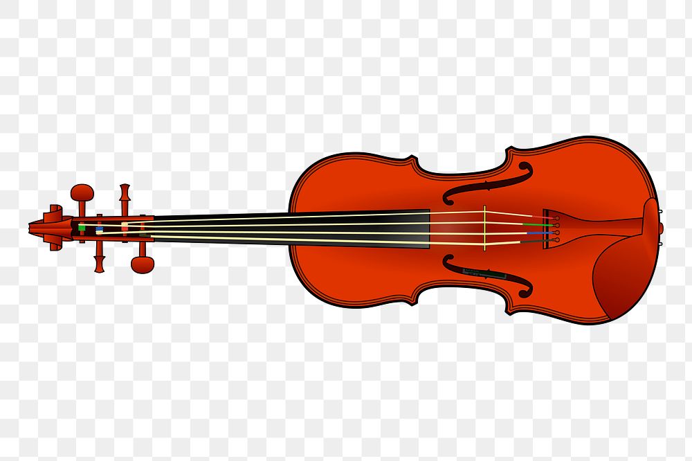 Violin png sticker, musical instrument illustration, transparent background. Free public domain CC0 image.