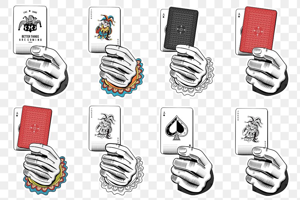 Playing cards png illustration set