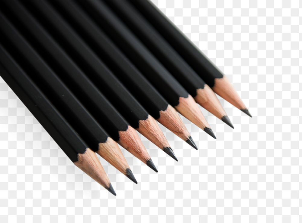 Black pencils set transparent png
