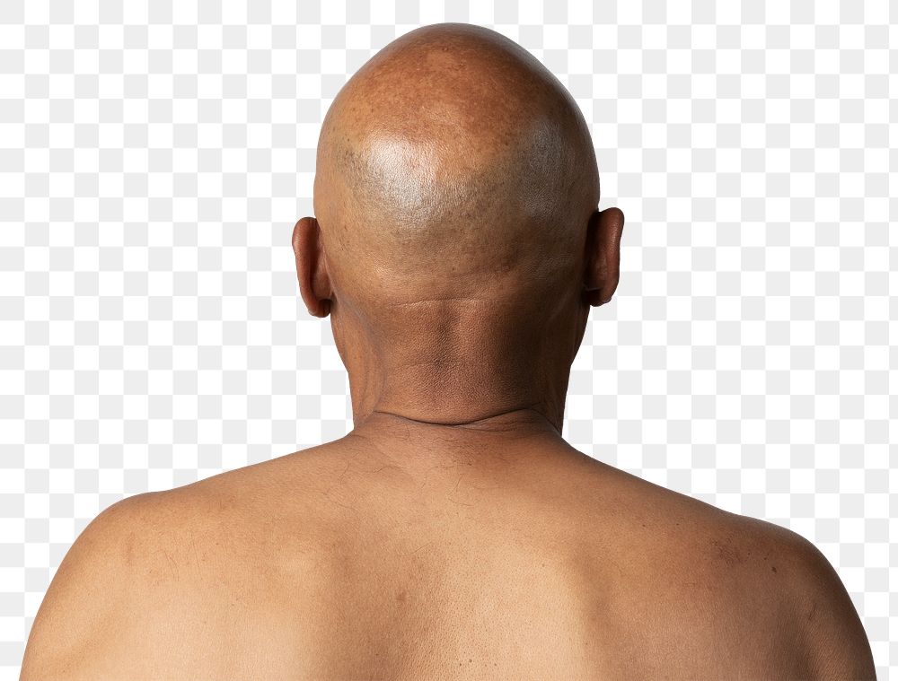 Back view of a senior African American man overlay