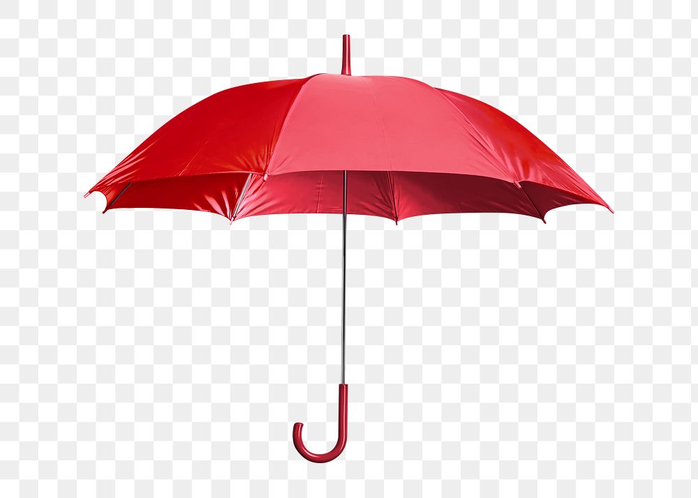 Red umbrella png sticker, object image on transparent background