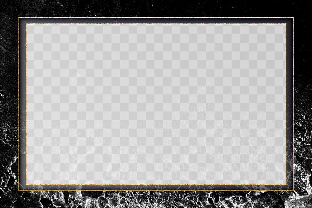 Black onyx granite square border frame with gold lining 