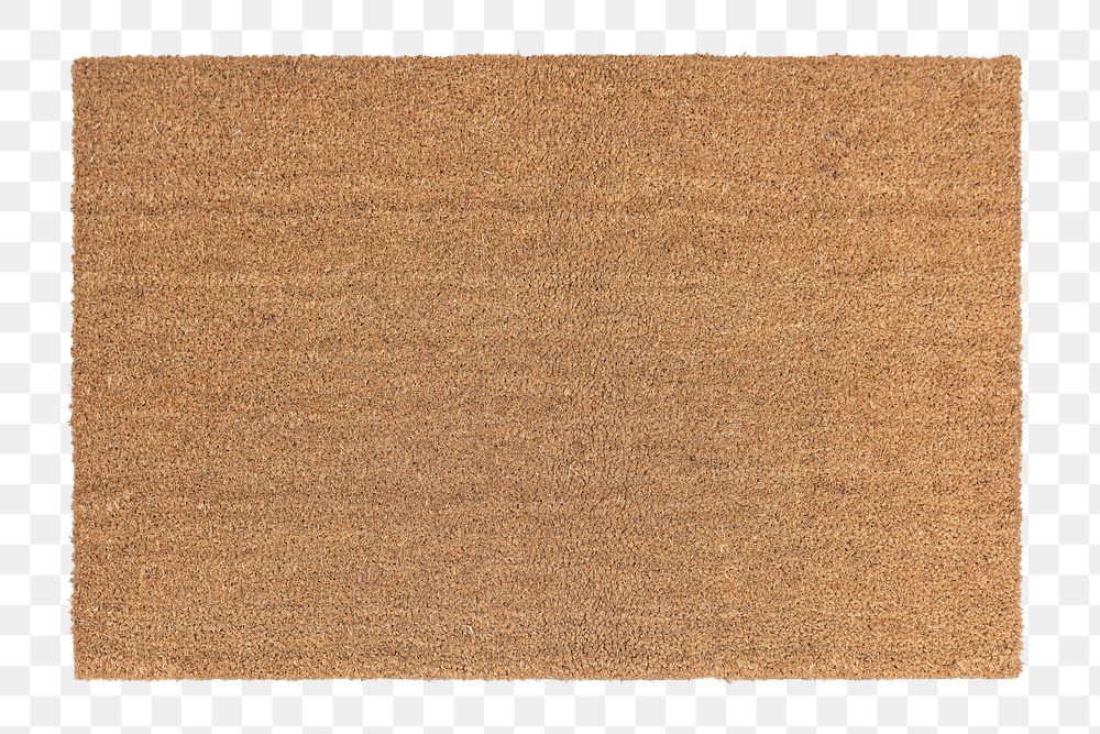 Brown rectangle door mat png mockup in minimal style
