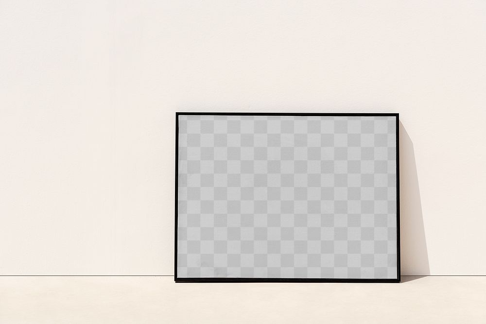 Picture frame mockup png leaning against the wall 