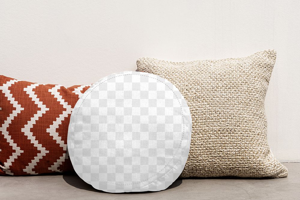 Pillow cushion cover mockup png transparent interior design