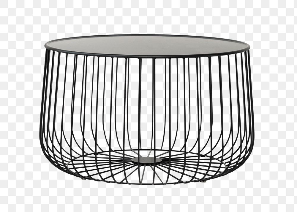 Cage side table mockup png in industrial design