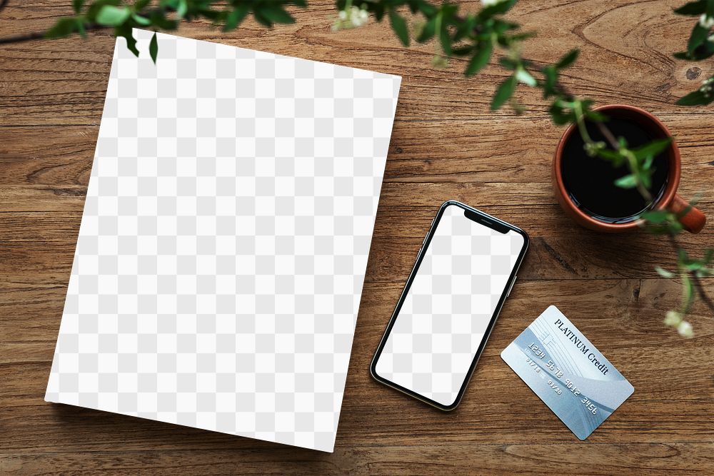 Blank page and smartphone screen design element