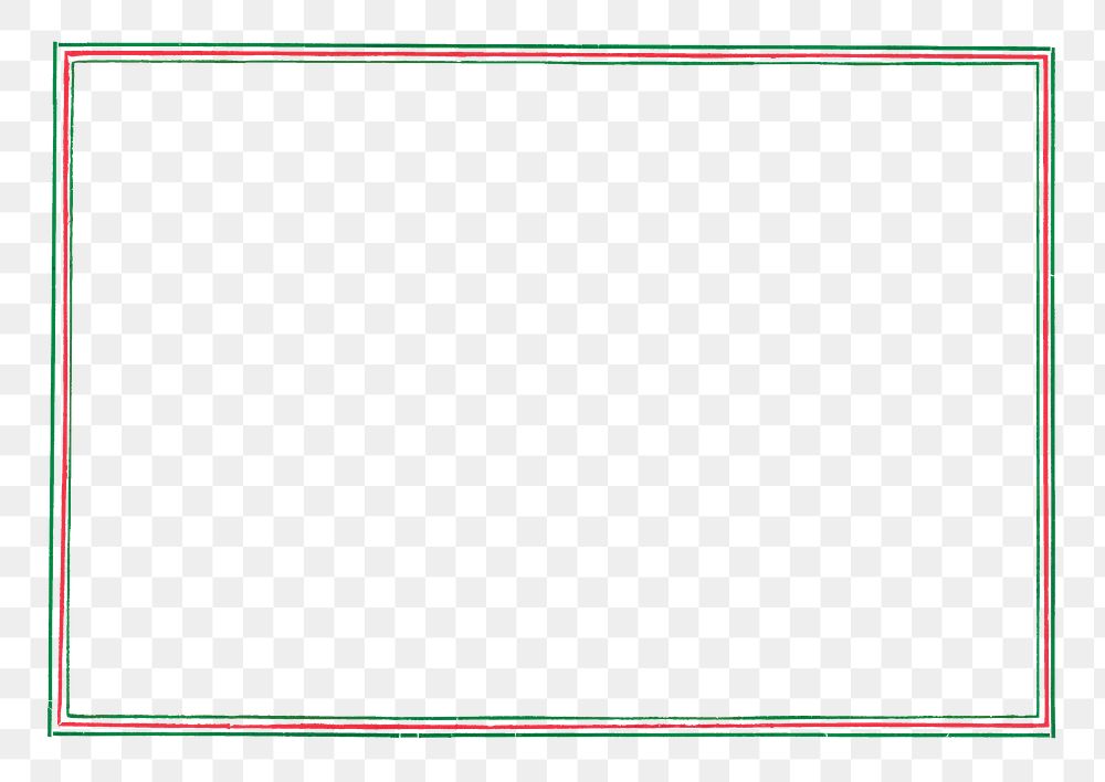 Vintage rectangle green and red line frame design element