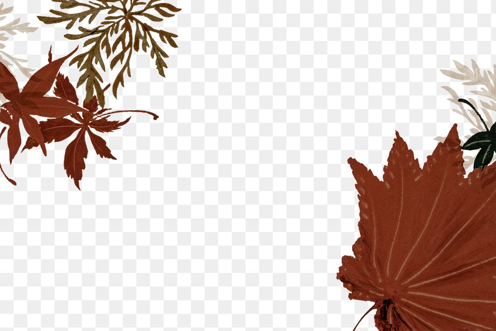 Brown maple leaf frame design element