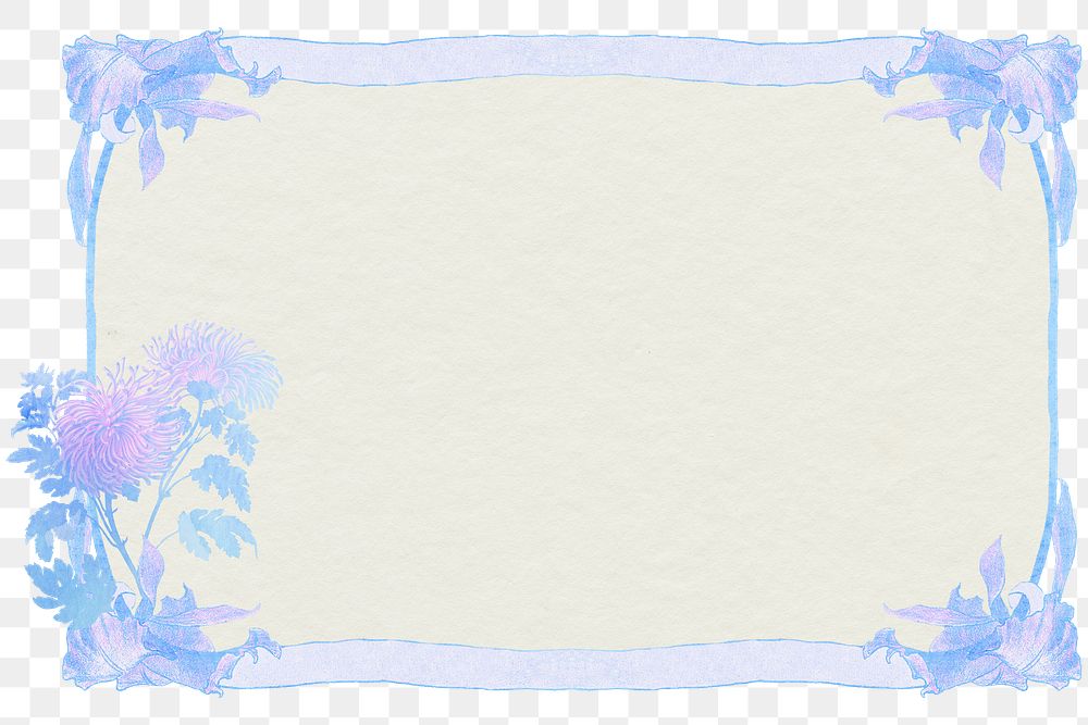 Pastel frame with blooming chrysanthemum design element