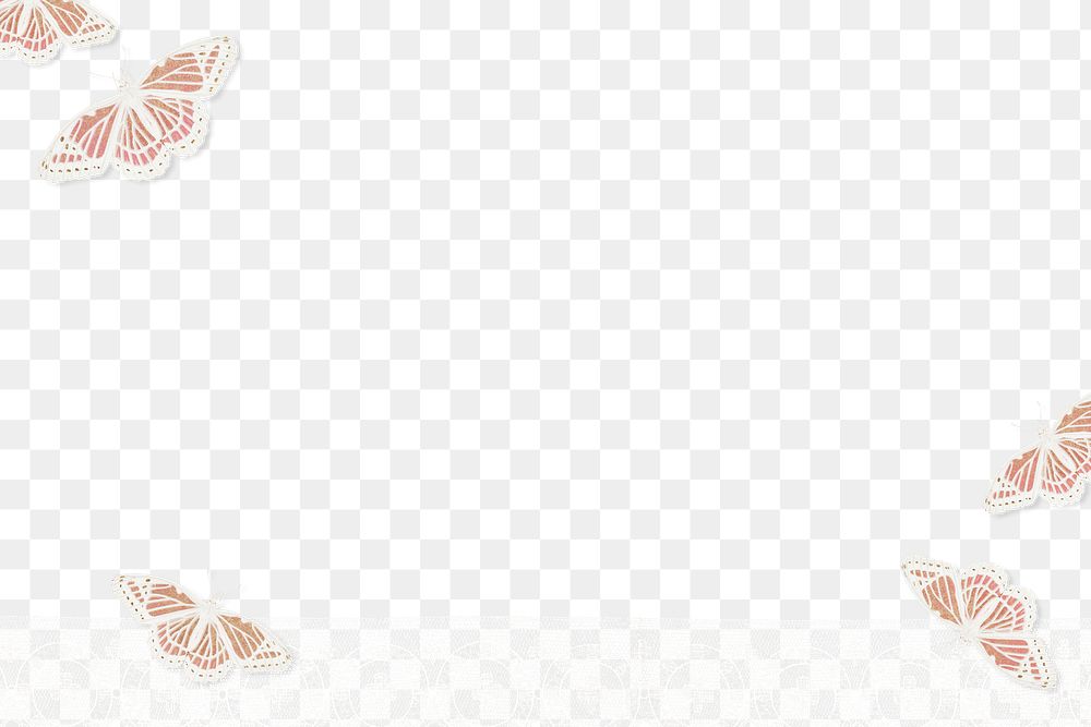 Pastel butterflies and white lace design element