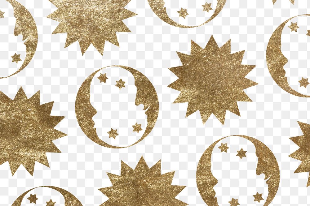Gold celestial pattern design element