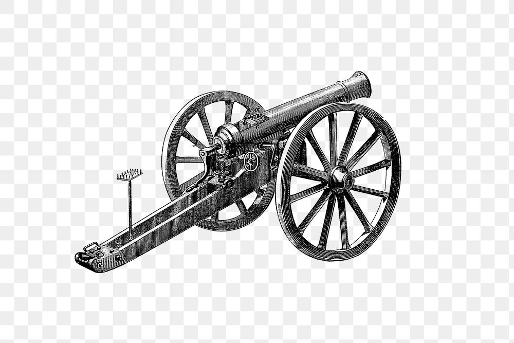 PNG Drawing of a cannon, transparent background