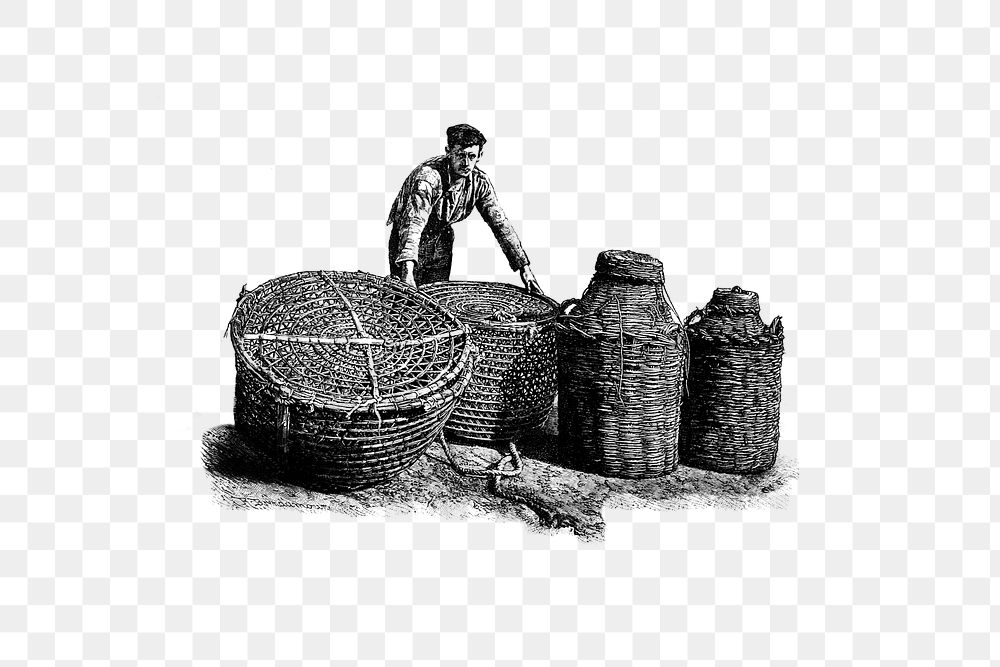 Fisherman S Basket, Used in Fly Fishing, Vintage Watercolor Illustration,  Isolated on White Background. for Business Stock Illustration -  Illustration of aquarelle, vintage: 271125582