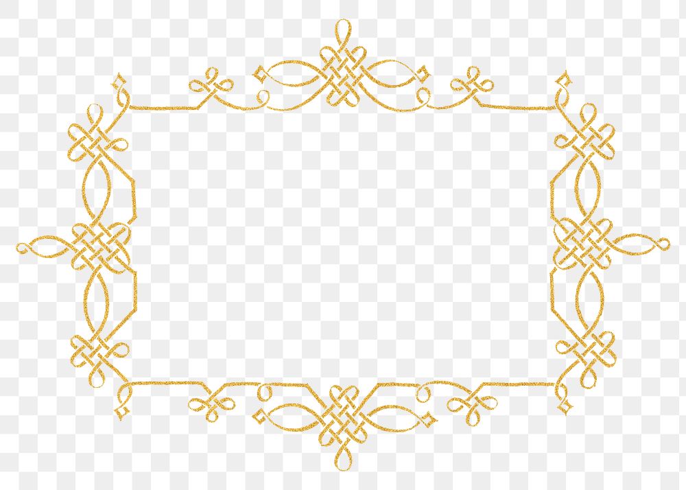 Gold filigree victorian frame png