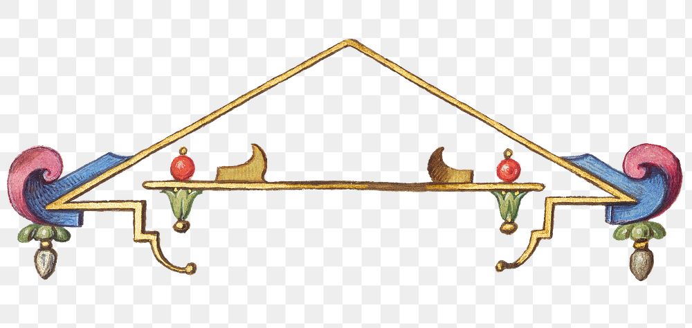 Victorian gold triangular emblem png