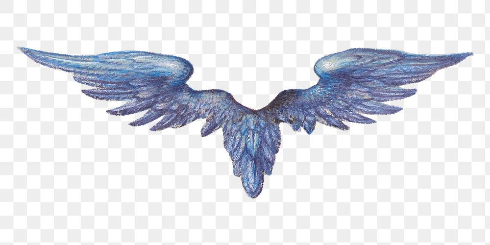 Mythical png blue angel wings