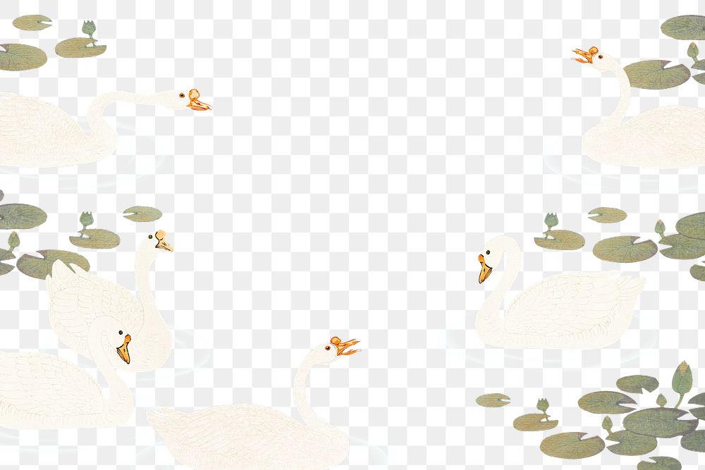 White geese frame design element 