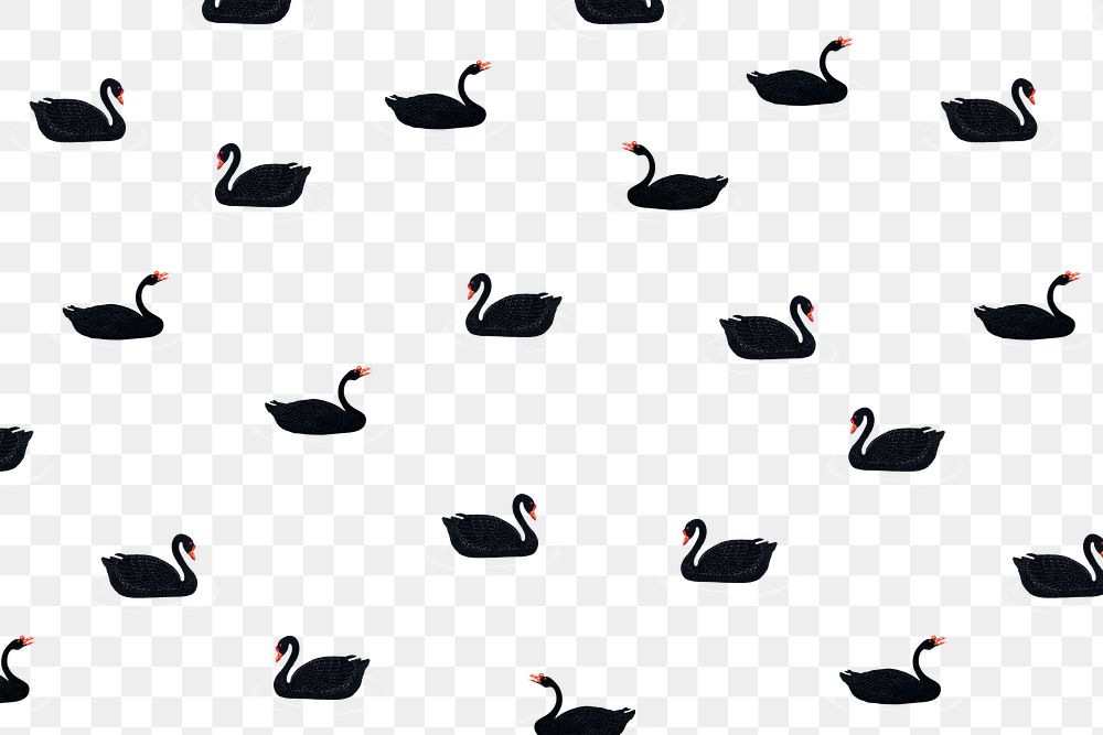 Swimming black geese pattern design element illustration