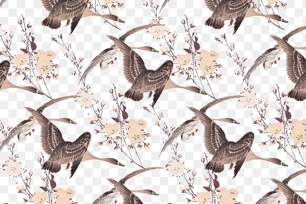 Cherry blossom and flying geese pattern design element illustration