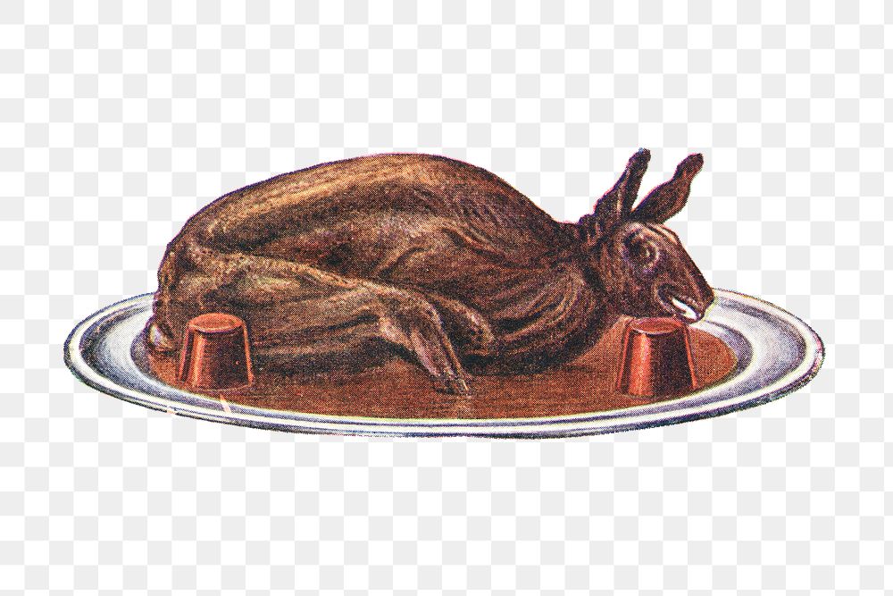 Vintage roast hare with red currant jelly design element