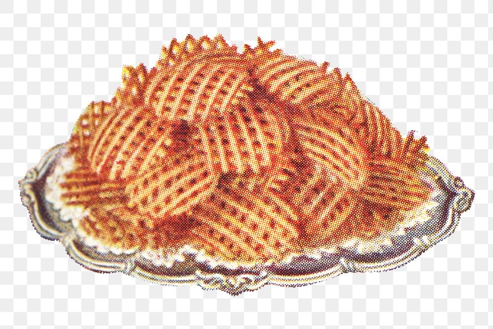 Vintage hand drawn wafer potatoes design element