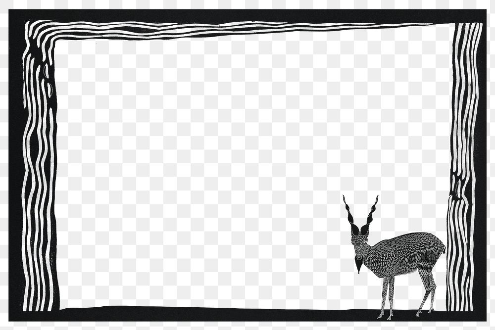 Vintage moakhor goat png frame art print, remix from artworks by Samuel Jessurun de Mesquita