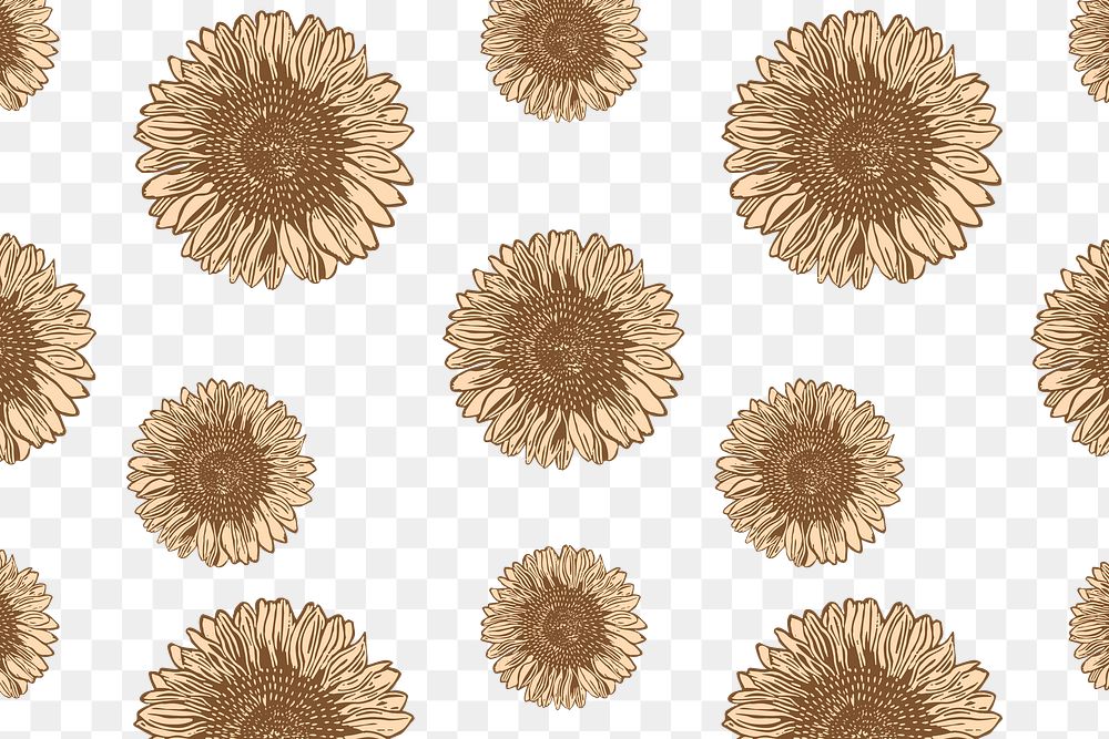 Vintage sunflower png patterned background illustration, remix from artworks by Samuel Jessurun de Mesquita