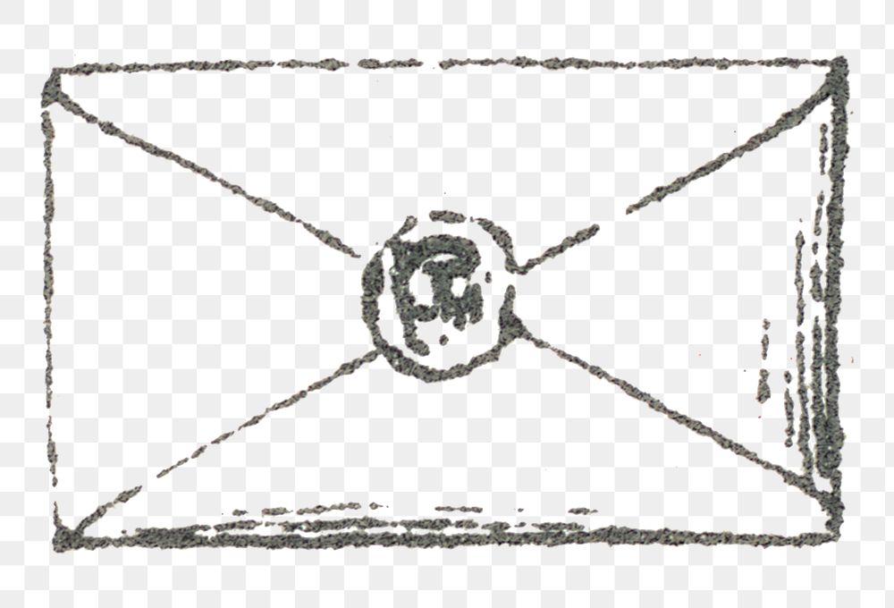 Engraving png envelope vintage icon drawing
